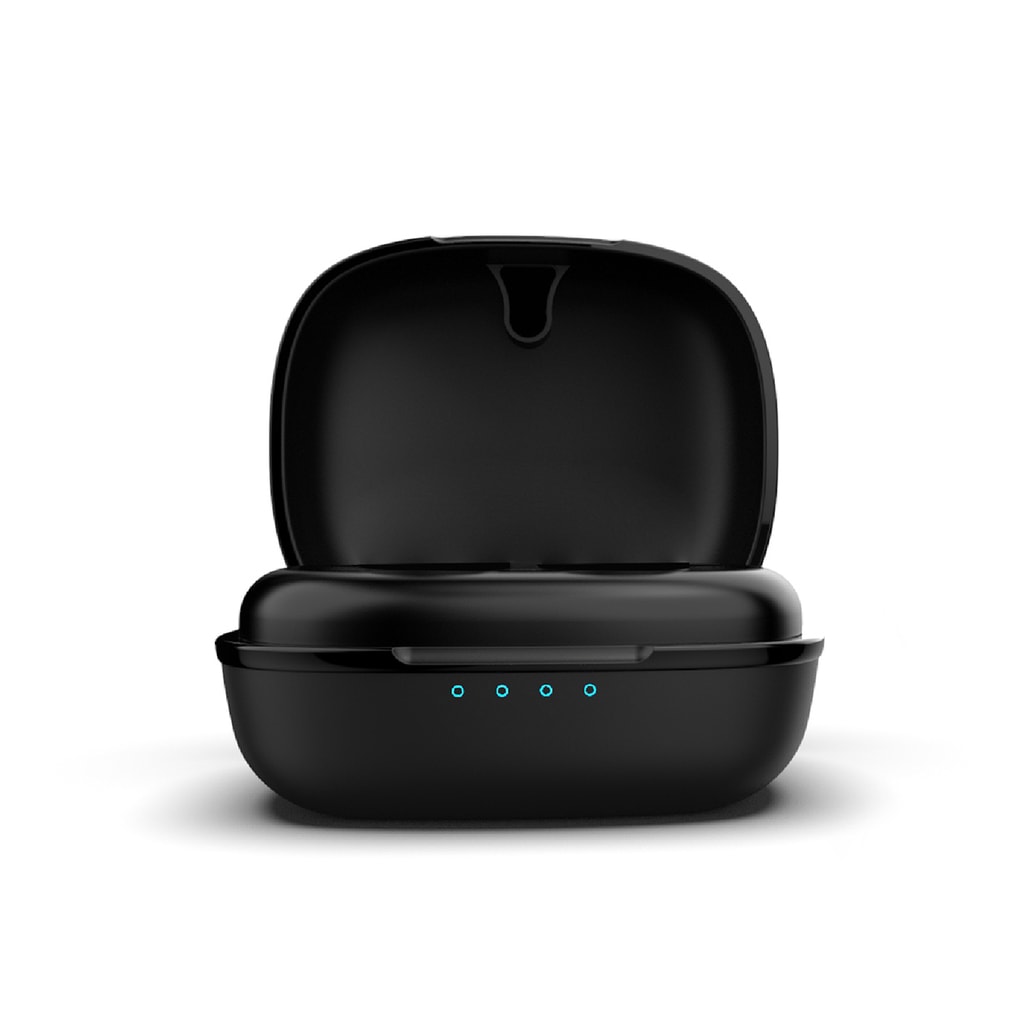 Promate True Wireless Earbuds Bluetooth v5.0, Portable Dual True Wireless Sweatproof Earbuds with HD Sound, Passive Noise Cancellation, Built-In Mic and 470mAh Charging Case for Smartphones, Tablets, Laptops, TrueBlue-3.Black