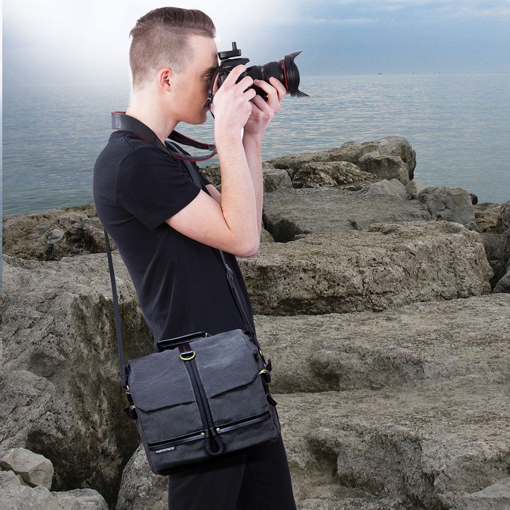 Promate DSLR Camera Bag, DSLR Digital Camera Bag Messenger Shoulder