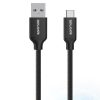 Promate USB C Type C to USB 3.0 Heavy Mesh-Armored Data Cable for MacBook Pro, Nexus 6P 5X, Google Pixel, HTC 10, OnePlus 3, Unilink-CAF Black