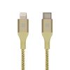 Promate USB Type-C to Lightning Cable, Heavy Duty Nylon Braided 2.4A Type-C to Lightning Sync and Charging 1.2M Cable with Android OTG Support for MacBook Pro, iPhone X, 8, 8 Plus, Samsung Note 8, S8, S8+, UniLink-LTC Gold