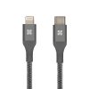 Promate USB Type-C to Lightning Cable, Heavy Duty Nylon Braided 2.4A Type-C to Lightning Sync and Charging 1.2M Cable with Android OTG Support for MacBook Pro, iPhone X, 8, 8 Plus, Samsung Note 8, S8, S8+, UniLink-LTC Grey