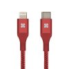 Promate USB Type-C to Lightning Cable, Heavy Duty Nylon Braided 2.4A Type-C to Lightning Sync and Charging 1.2M Cable with Android OTG Support for MacBook Pro, iPhone X, 8, 8 Plus, Samsung Note 8, S8, S8+, UniLink-LTC Red