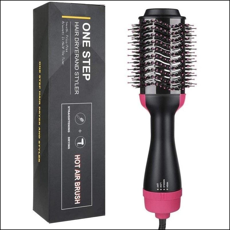 2 in 1 Multifunctional Hair Dryer Volumizer - Rotating Hot Hair Brush Curler