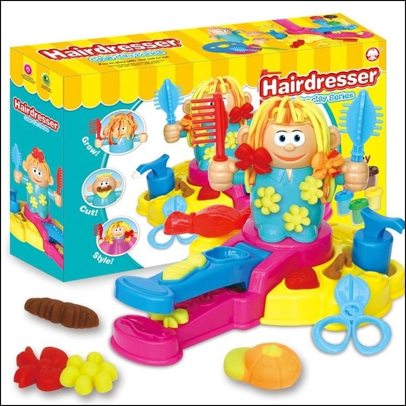 Hairdresser Creative 3D Color Mud Toy, Kids Play Mud Dough Toy Tool Set
