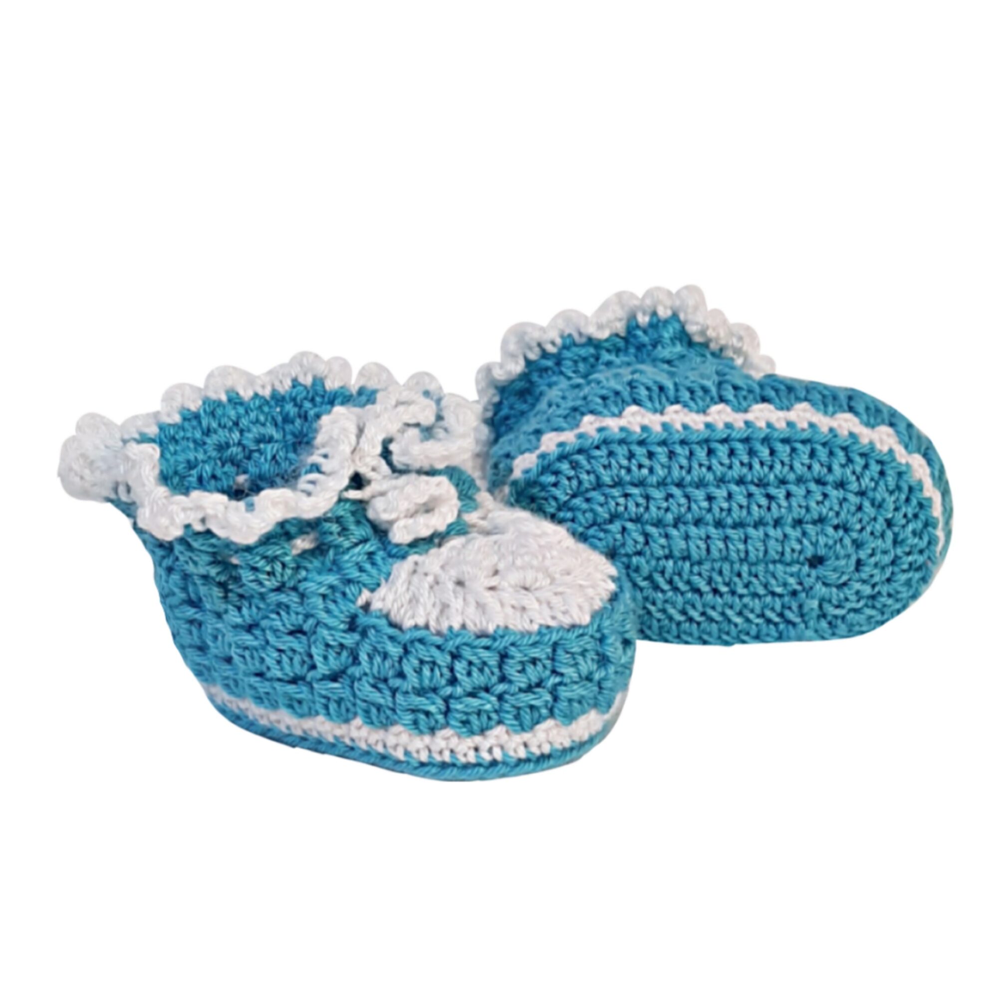 Pikkaboo - LittleFeet Handmade Crocheted Baby Booties - Blue