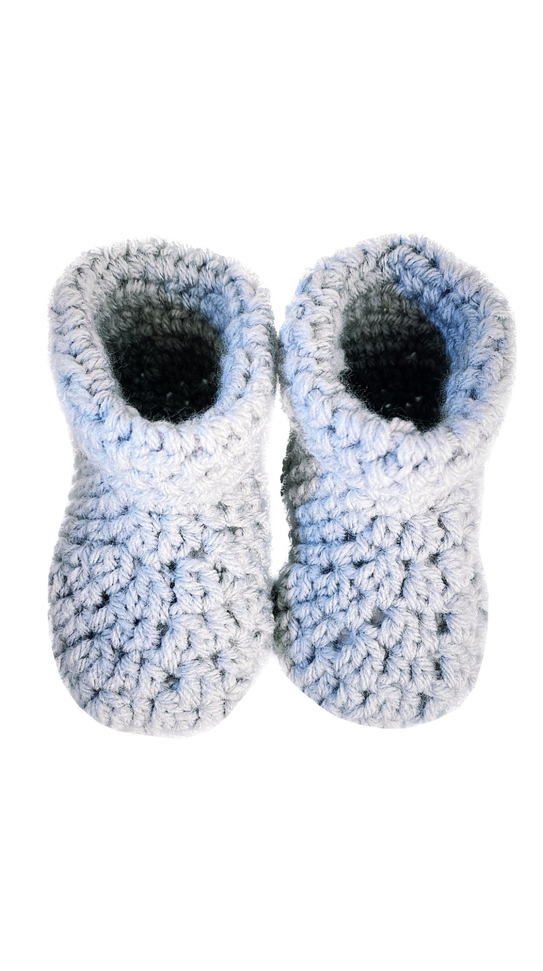 Pikkaboo Cuddles and Snuggles Crochet Baby Booties - Grey