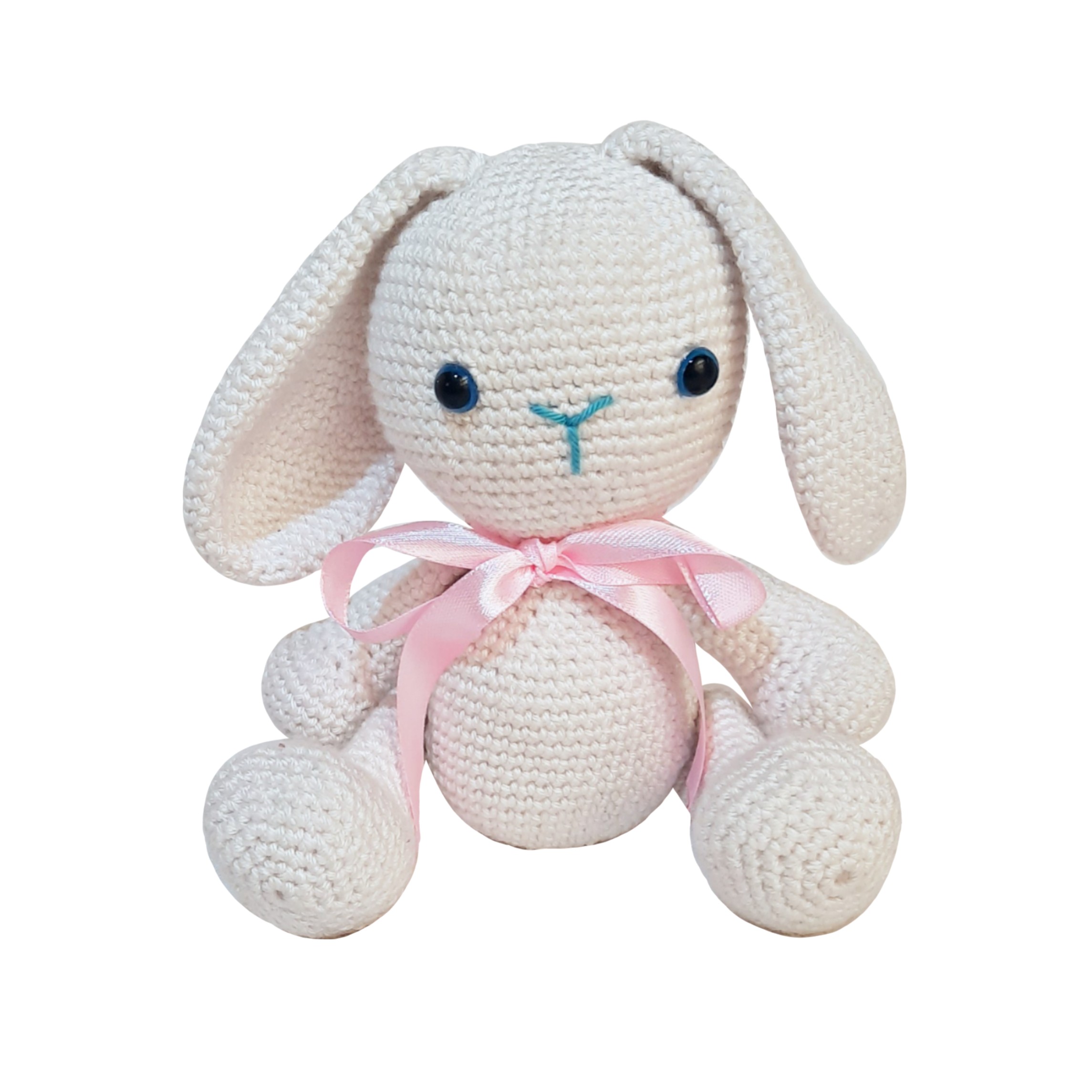 Pikkaboo - Snuggle & Play Crocheted Bunny - White