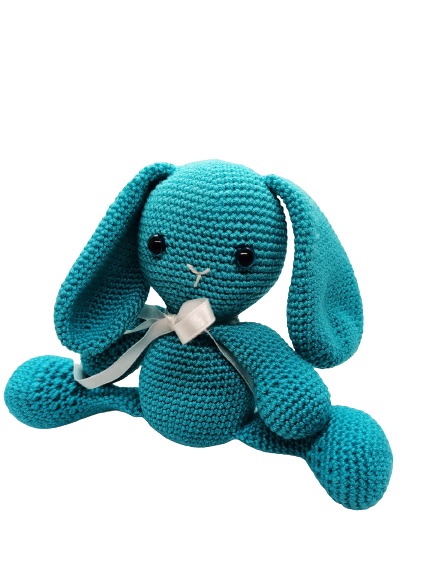 Pikkaboo - Snuggle & Play Crocheted Bunny - Blue
