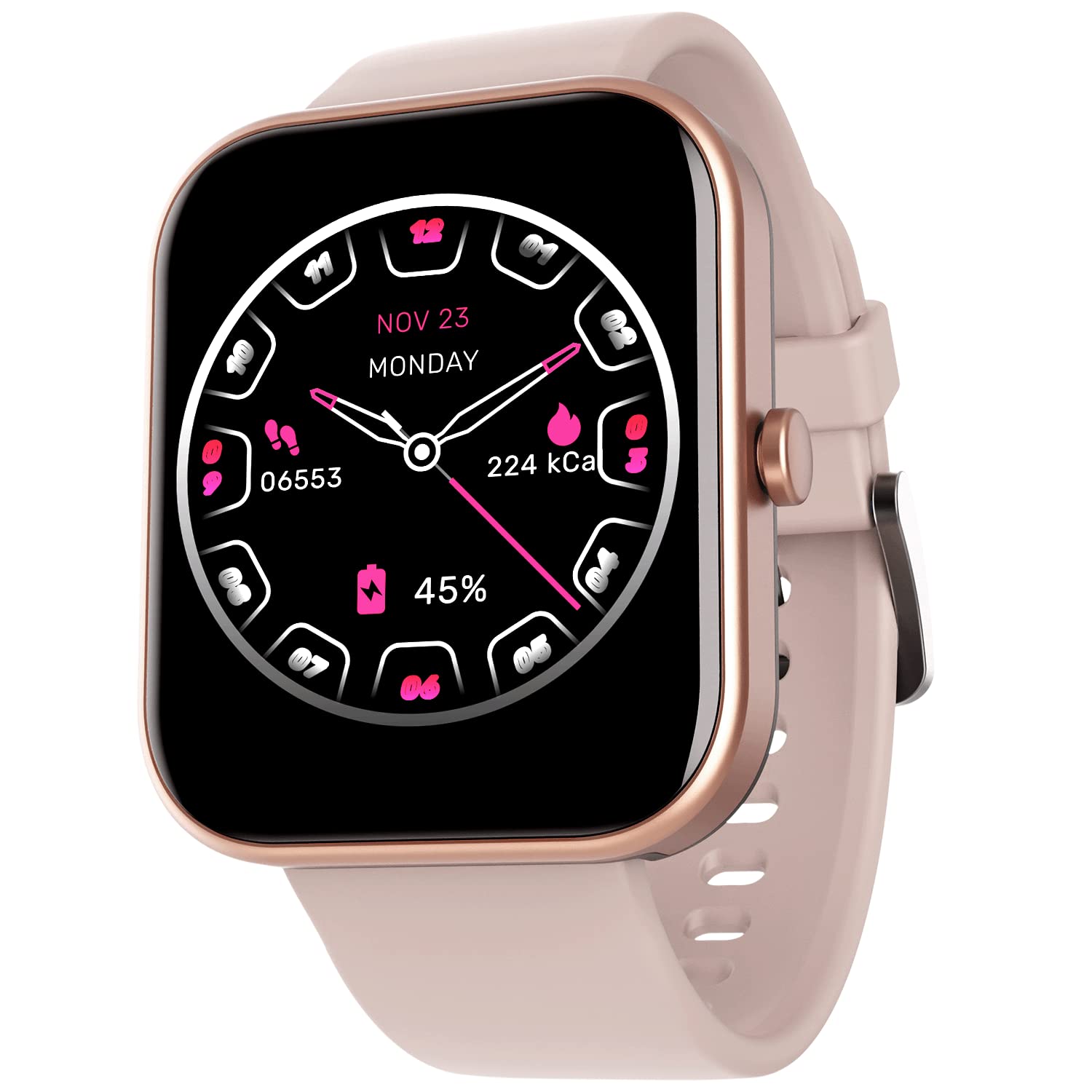 boAt Newly Launched Wave Electra with 1.81" HD Display, Smart Calling Ultra-Seamless BT Calling Chip, 20 Built-in Watch Faces, 100 + Sports Modes, Menu Personalization, in-Built Games(Cherry Blossom)