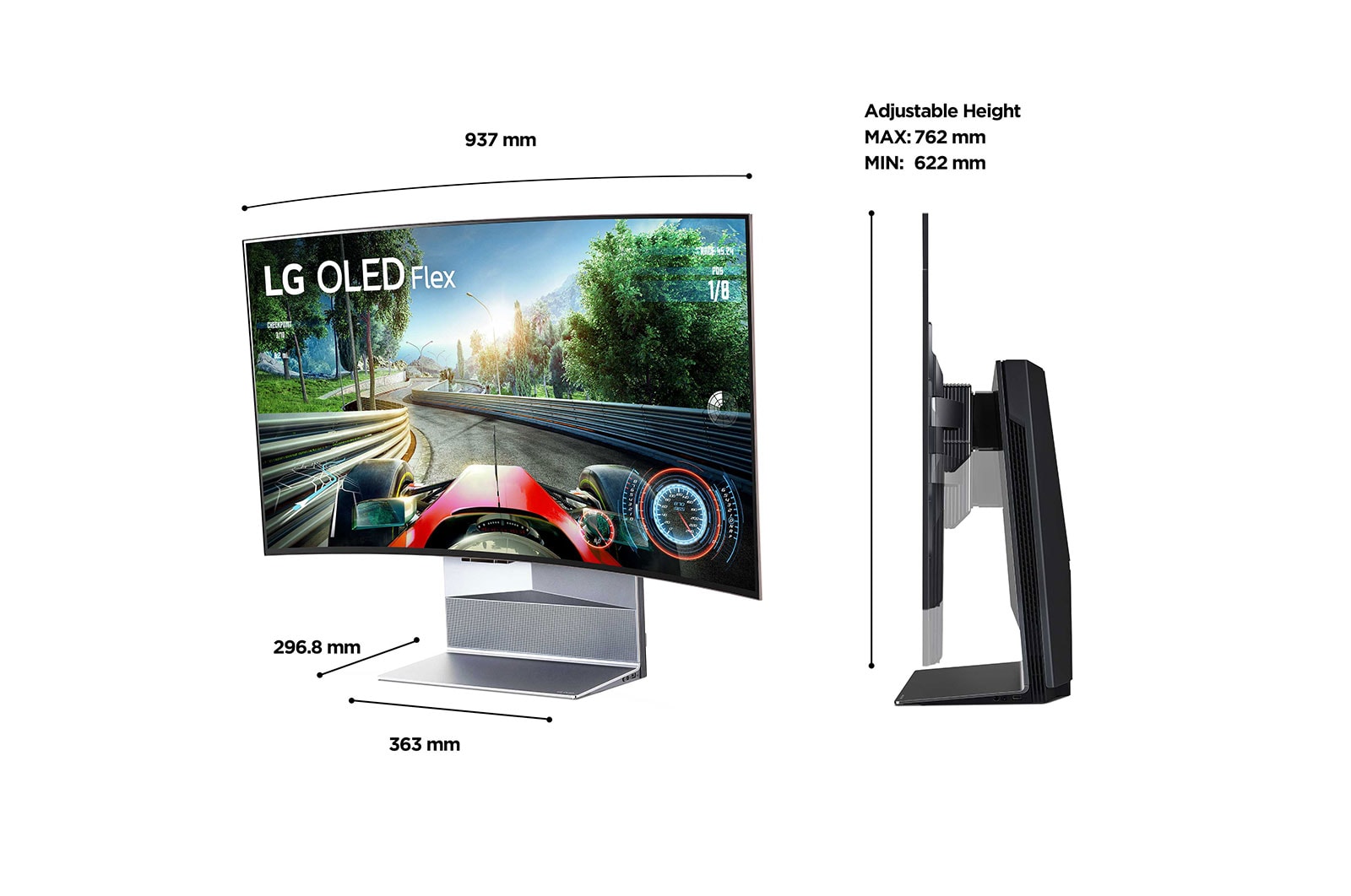 LG Flex 42LX3Q6LA 42" Smart 4K Ultra HD HDR OLED Gaming TV with Google Assistant & Amazon Alexa