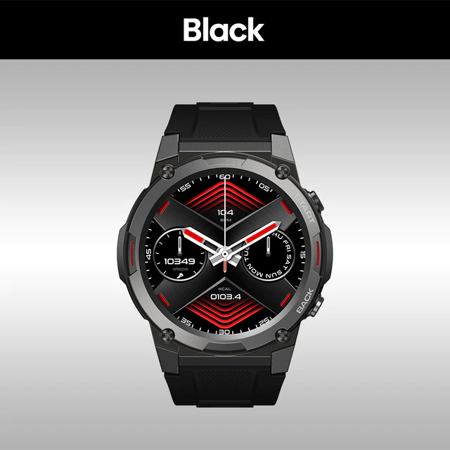 Zeblaze Vibe 7 Pro Smart Watch 1.43'' AMOLED Display, Hi-Fi Bluetooth Phone Calls, Military-grade Toughness, Smartwatch for Man, Black
