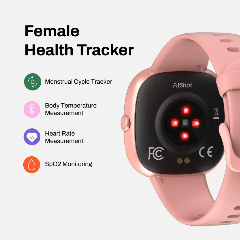 Fitshot Flair 1.43 Super Bright display Women's Smartwatch with UV sensors Smartwatch (Pink Strap, Regular)