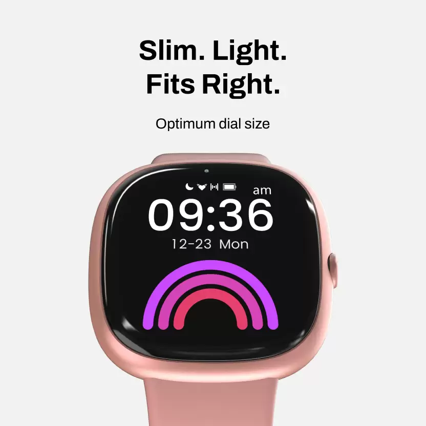 Fitshot Flair 1.43 Super Bright display Women's Smartwatch with UV sensors Smartwatch (Pink Strap, Regular)