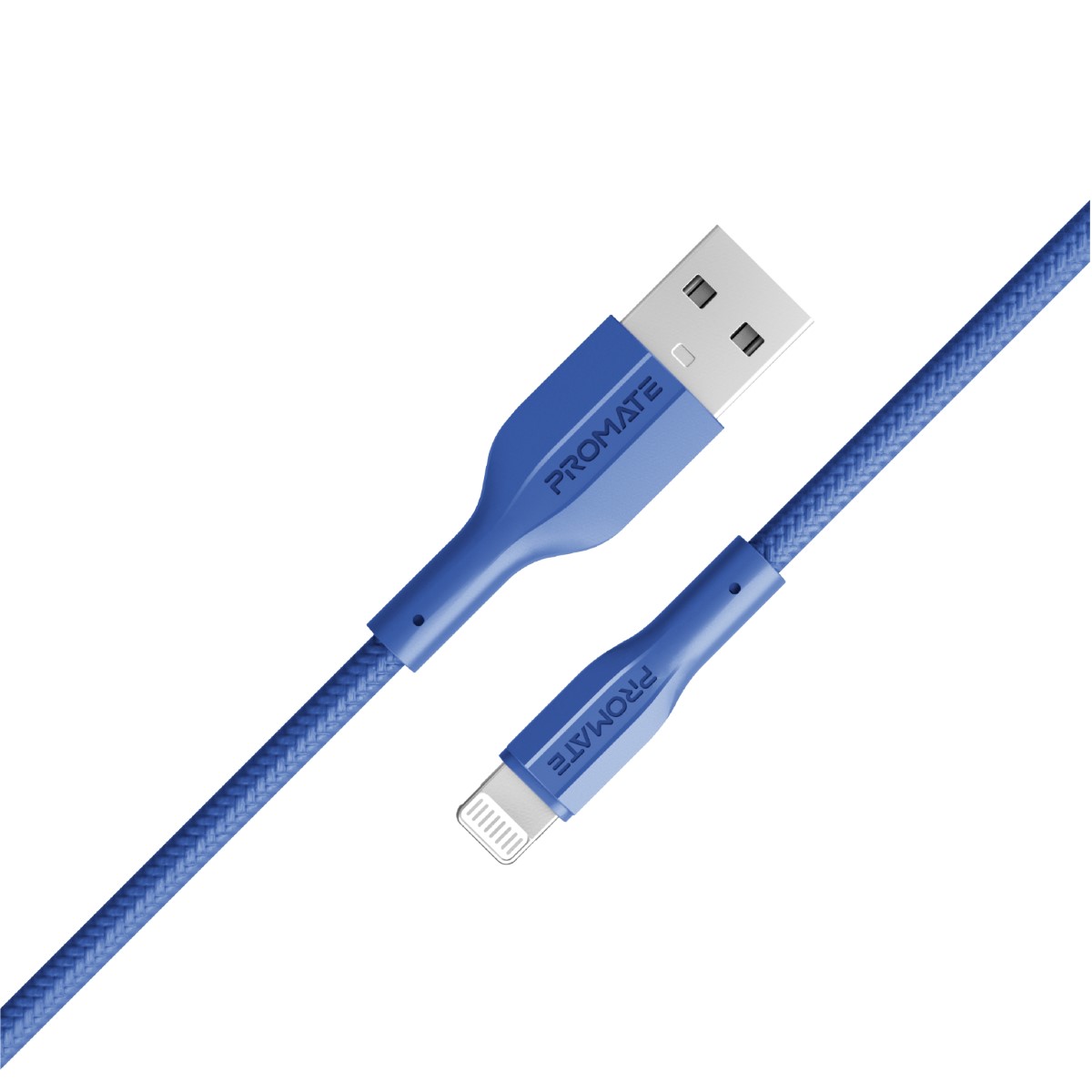 Promate USB-A to Lightning Cable, Durable 10W USB-A to Lightning Charger with 480 Mbps Data Transfer, 10000 Bend Test and 100 cm Anti-Tangle Silicone Cord for iPhone 14, iPad, AirPods Pro, XCord-Ai.NAVY