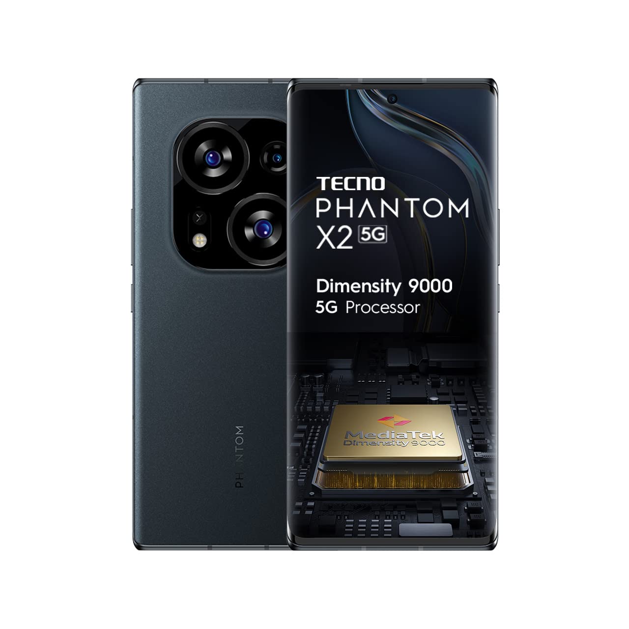 Tecno Phantom X2 5G Stardust Grey (8GB RAM,256GB Storage) | World's 1st 4nm Dimensity 9000 5G Processor | Dual Curved AMOLED Display | 64MP RGBW Camera