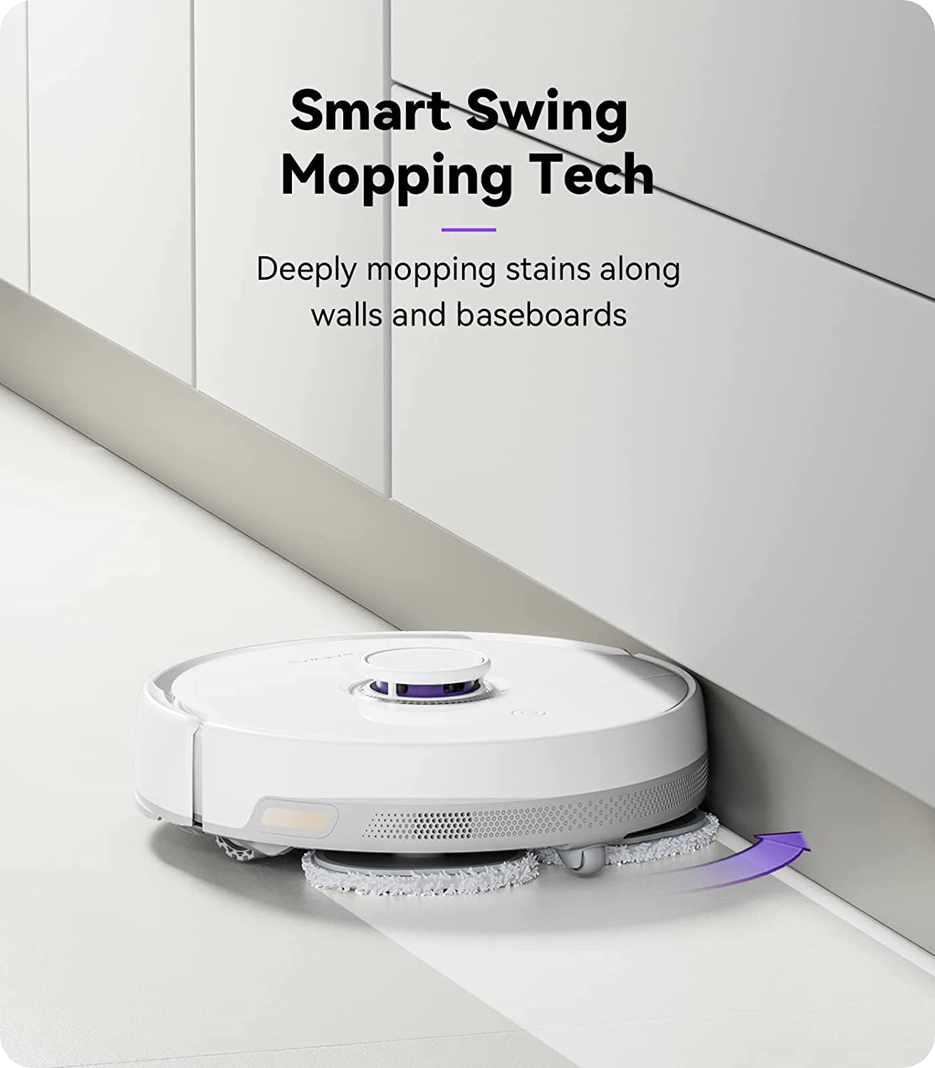Narwal Freo J3 Robot Vacuum and Mop Combo, Robot Mop and Vacuum with Auto Mop Washing & Drying, Dirt Sense Ultra Clean, Auto Add Cleaner, LCD Display, Smart Swing, Arcuate-Route, Wifi, APP Control, White