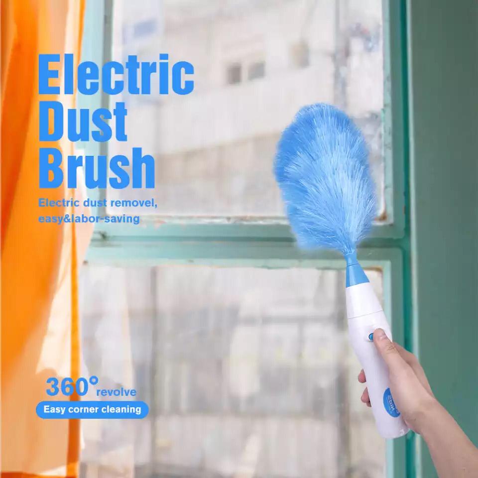 Electric Feather Duster Spin Duster Adjustable Feather Duster Dirt Dust Brush Removing Dust in One Spin