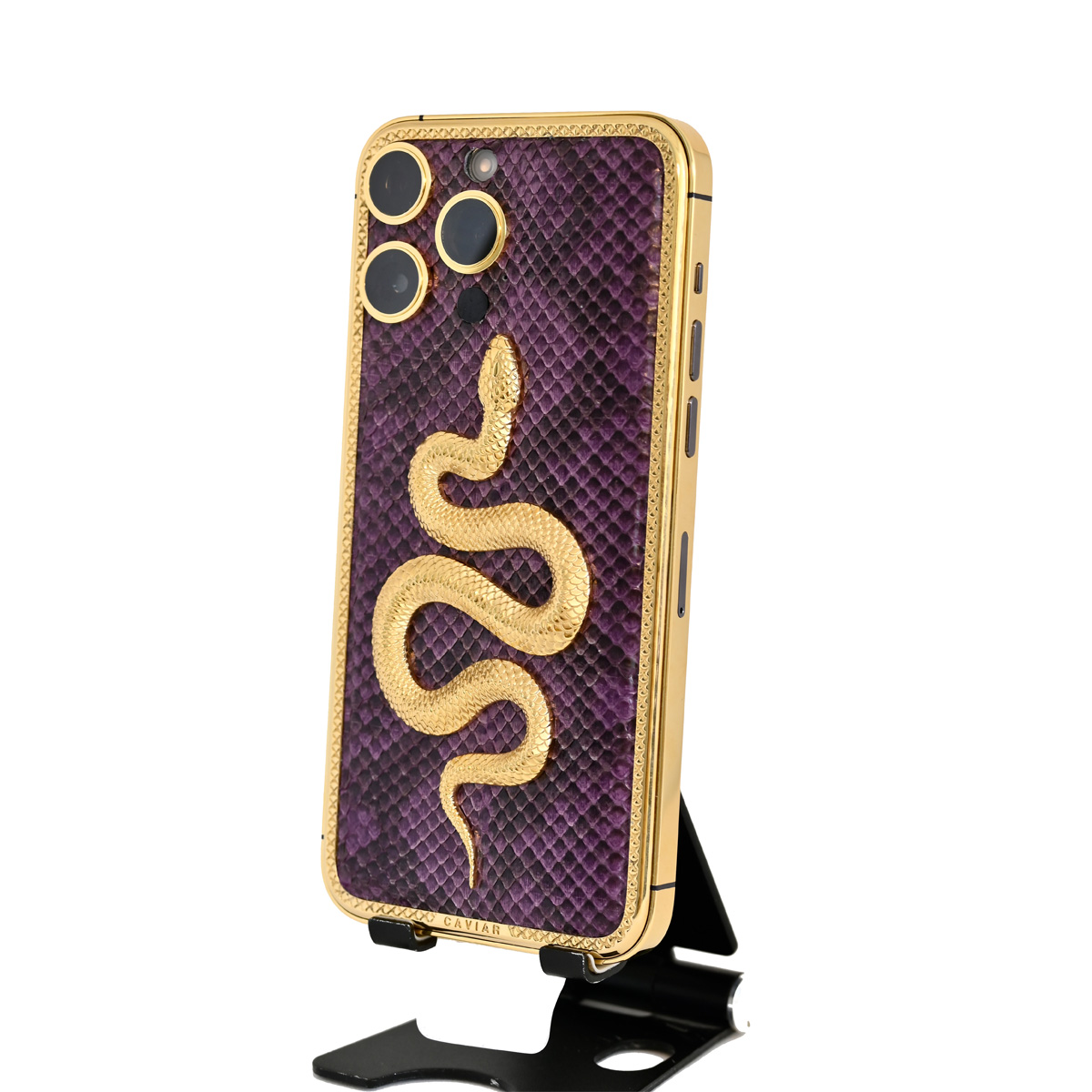 Caviar Luxury 24K Gold Customized iPhone 14 Pro Max 128 GB Leather Exotic Snake Edition