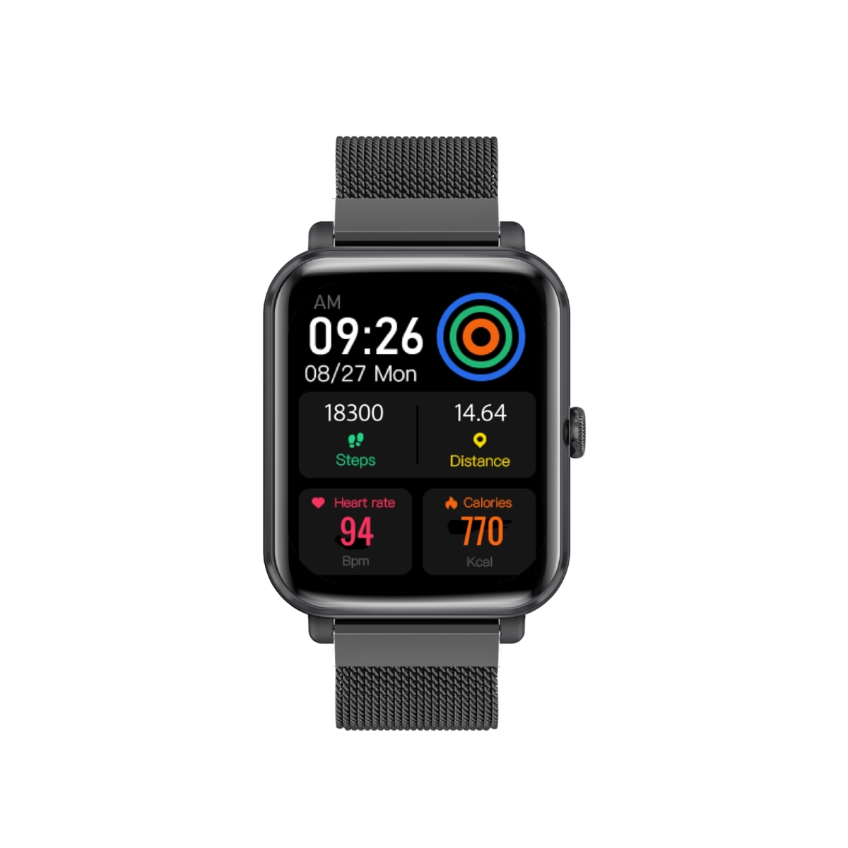 Promate Smart Watch, Bluetooth 5.3 Health and Fitness Tracker with Media Storage, 1.78” AMOLED Display, 20 Day Battery Life, 37 Sports Modes and IP68 Water Resistance for iPhone 14, Galaxy S22, ProWatch-M18.Graphite