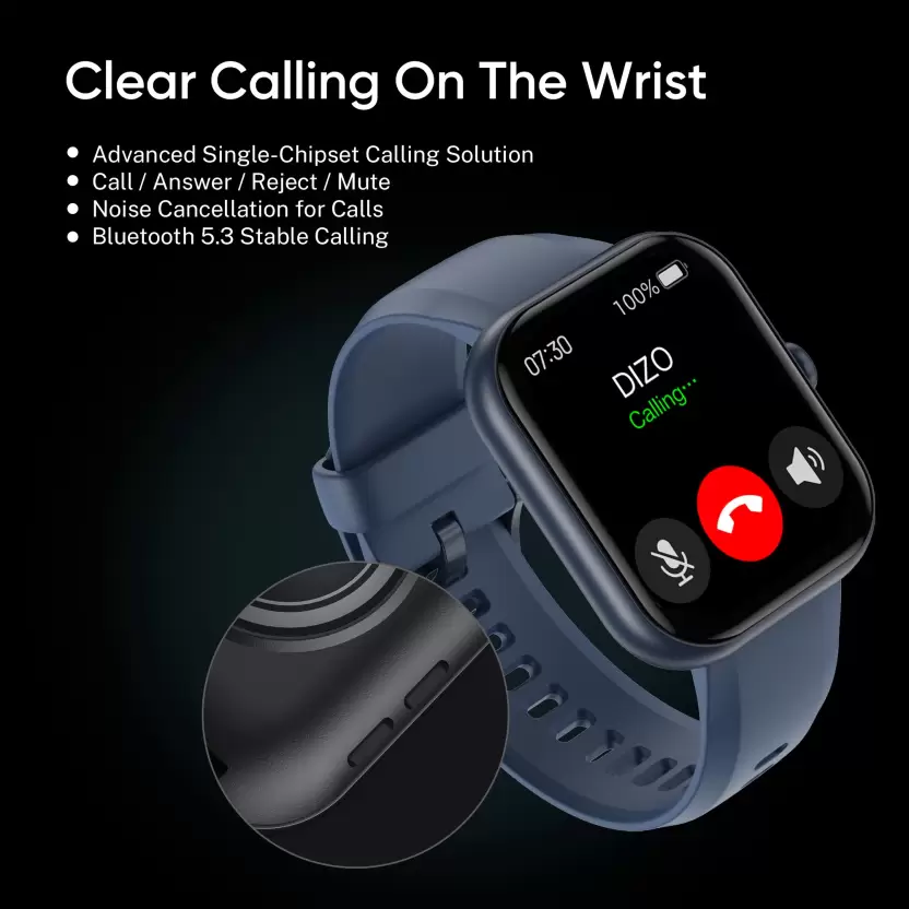 DIZO WATCH D PRO WITH CALLING,D1 CHIPSET,OS,1.85 INCH DISPLAY