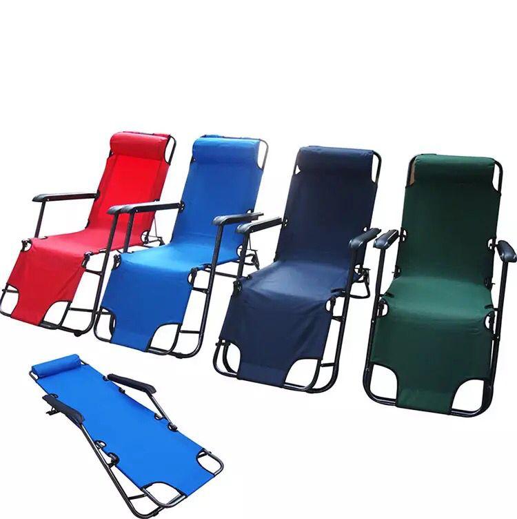 Foldable Beach Chair Lightweight Portable Camping Chair, Outdoor Folding Chair With Head-Rest And Pocket For Camping Picnic Beach