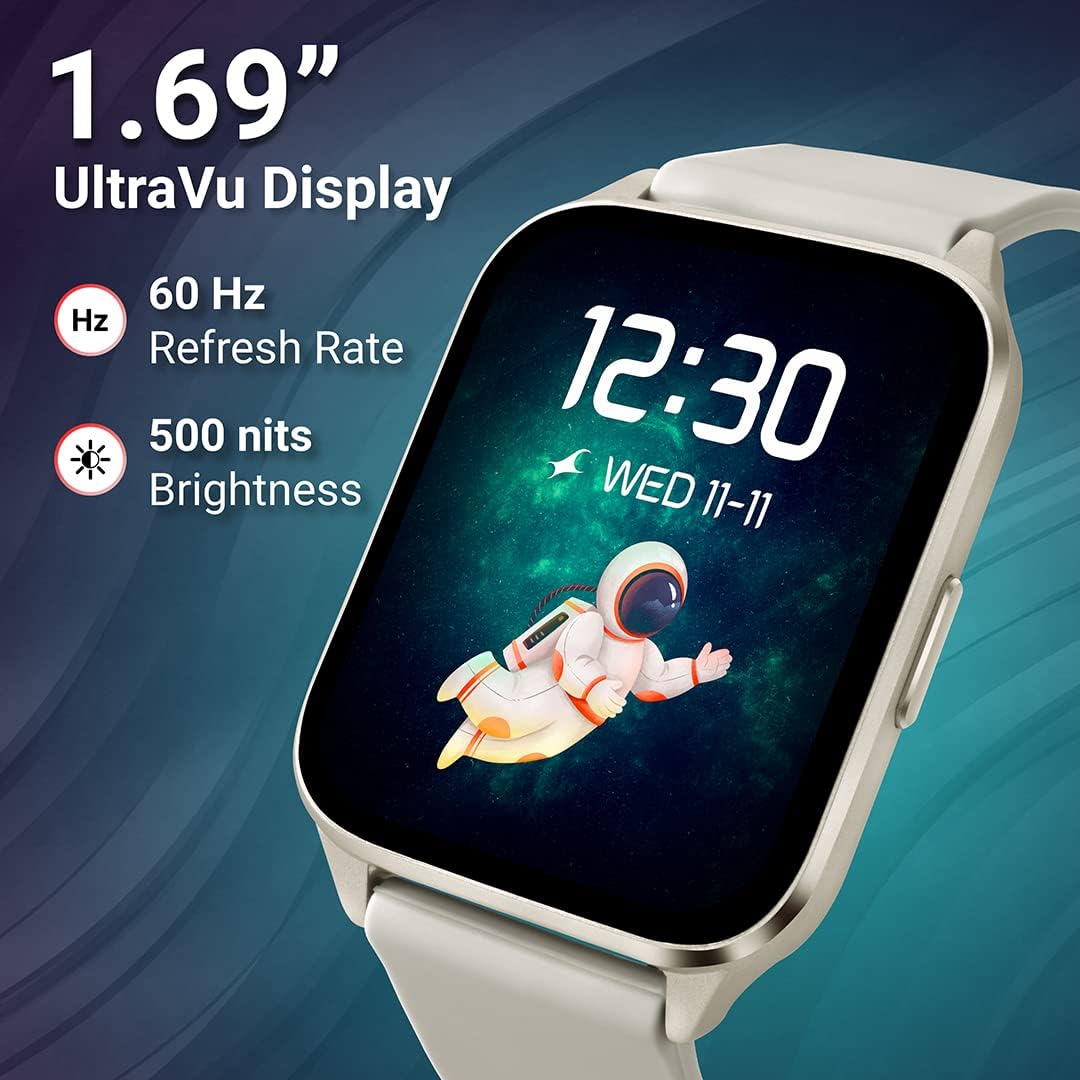 New Fastrack Reflex Beat+ 1.69” UltraVU Display|500 Nits Brightness|60 Sports Modes|24*7 Heart Rate Monitor|SpO2 Monitor|Sleep Tracker|IP68 Water Resistant|Music & Camera Control, Wine Red