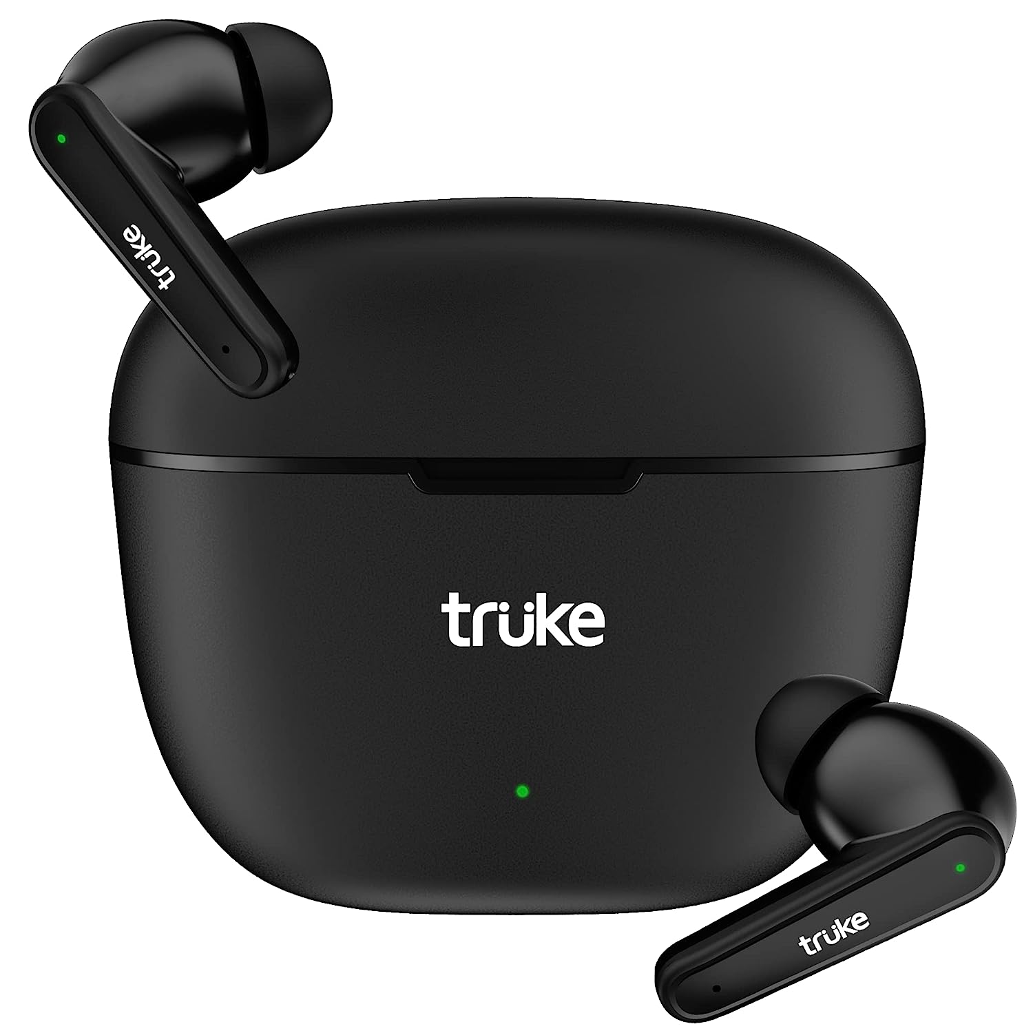 truke BTG Beta True Wireless in Ear Earbuds with 13mm Big Speaker Drivers, 38H Playtime, Fast Charging, True Gaming Mode, Instant Pairing, AAC Codec, Dual-Mic ENC, Bluetooth 5.3, IPX4 (Black)