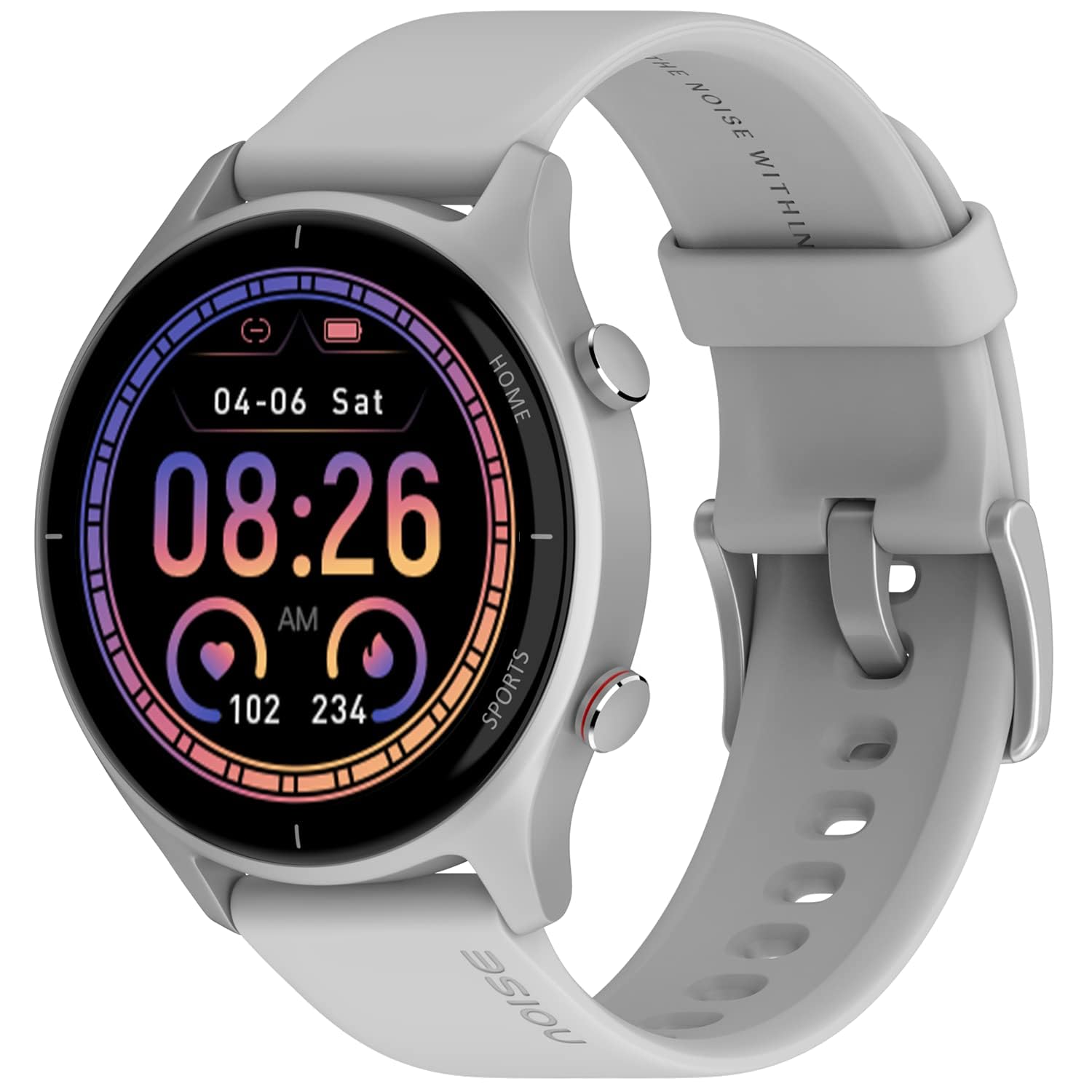 Noise Newly Launched Twist Round Dial Smart Watch with Bluetooth Calling, 1.38" TFT Display, Up-to 7 Days Battery, 100+ Watch Faces, IP68, Heart Rate Monitor, Sleep Tracking (Silver Grey)