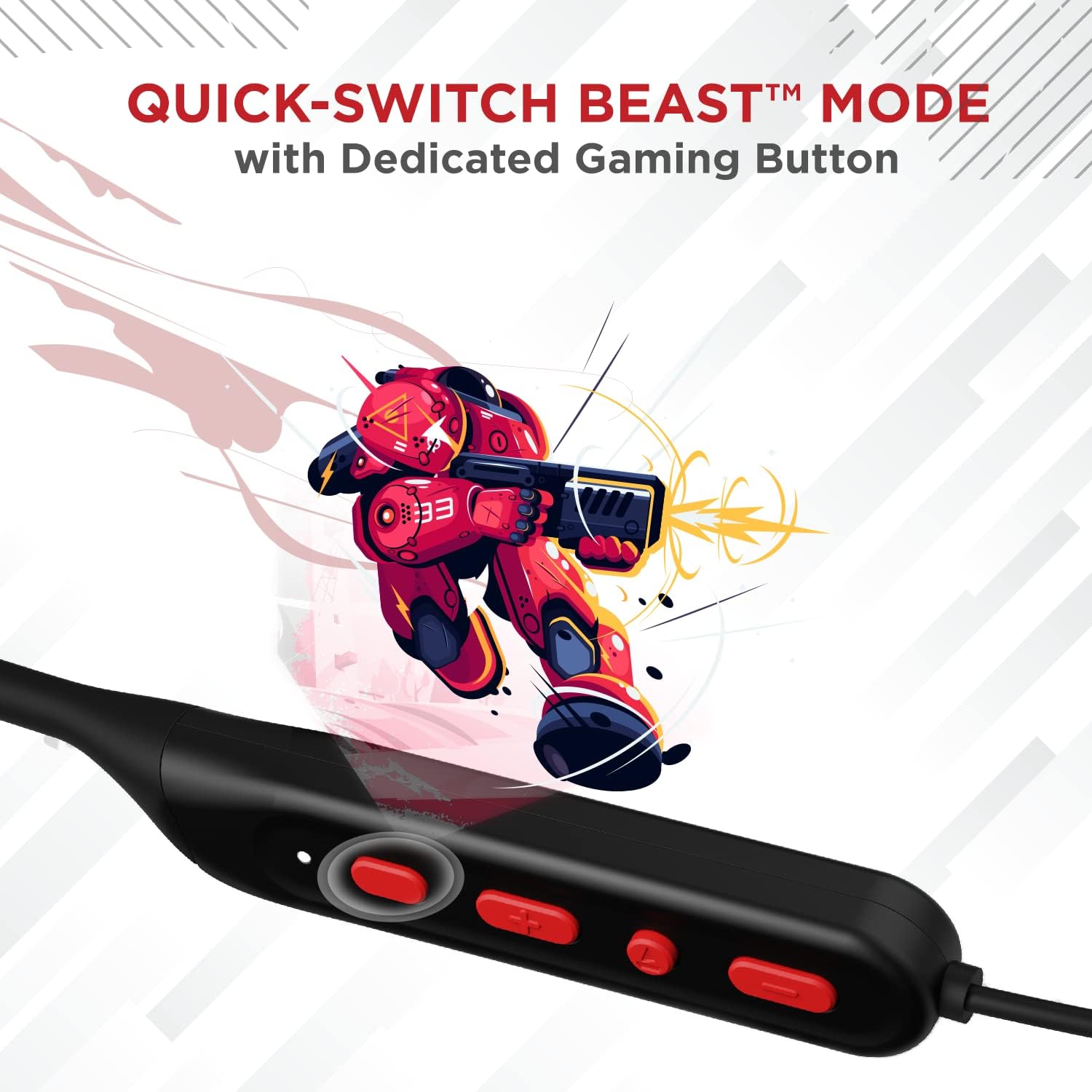 boAt Newly Launched Rockerz 378 Bluetooth Neckband with Spatial Bionic Sound Tuned by THX, Beast™ Mode, ASAP™ Charge, Signature Sound, 25 Hours Playtime & BT v5.1(Vibrant Red)