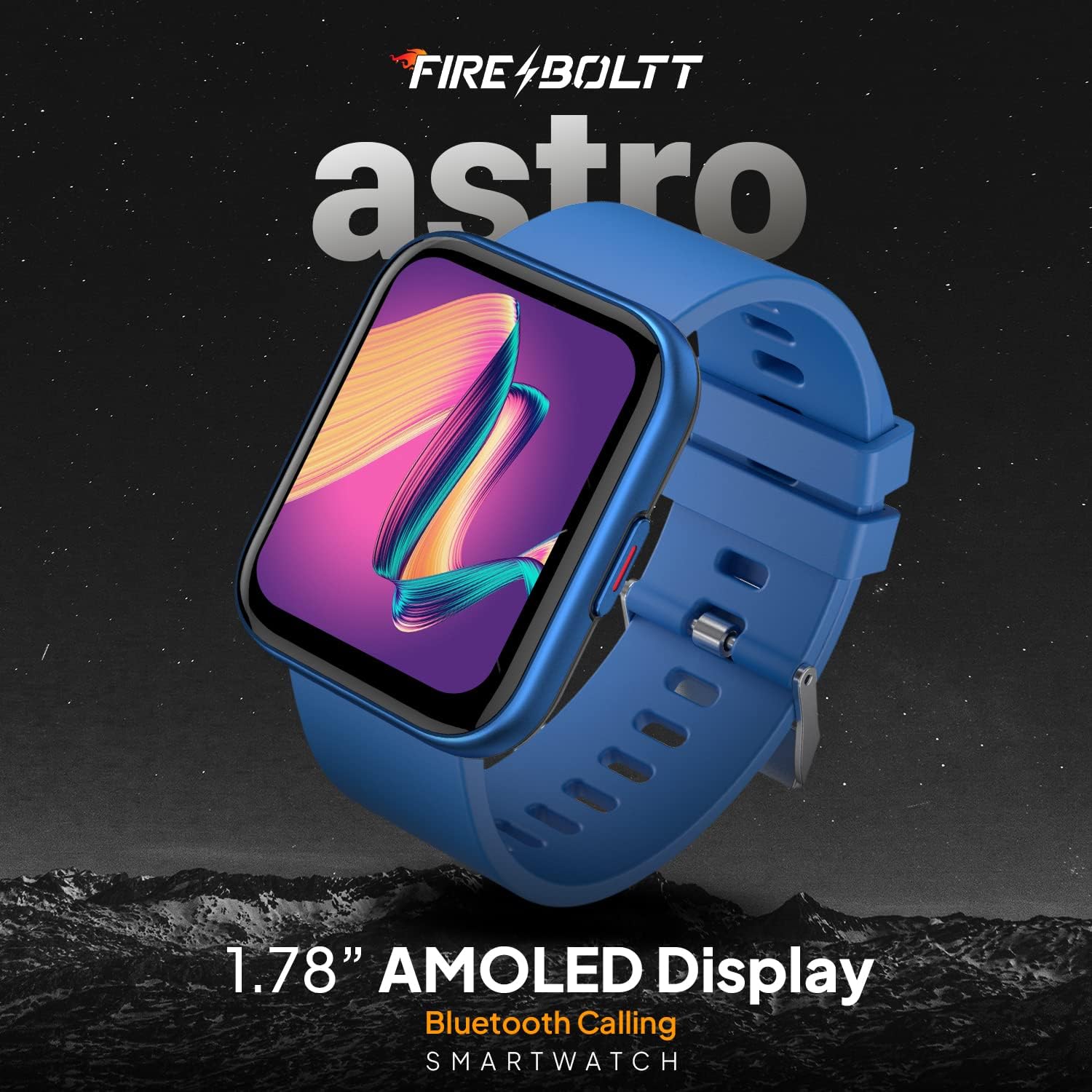 Fire-Boltt Astro 1.78" AMOLED Display Smartwatch, Always On Display, Bluetooth Calling with AI Voice, 110+ Sports Modes, Rotating Button Technology, High Resolution of 368*448 Pixels, Silver