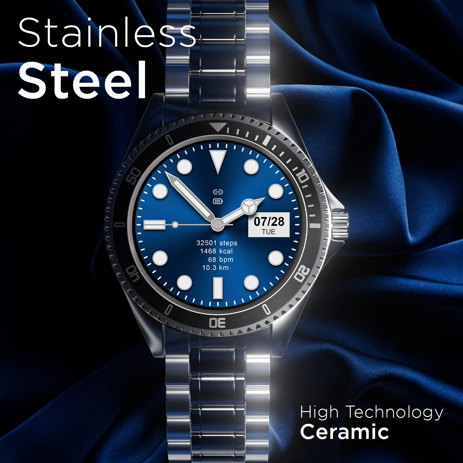 Fire-Boltt Quantum 1.28" Bluetooth Calling Smartwatch with High Resolution of 240*240 Px & TWS Connection, SpO2 Tracking Heart Rate Monitoring with Multiple Sports Modes