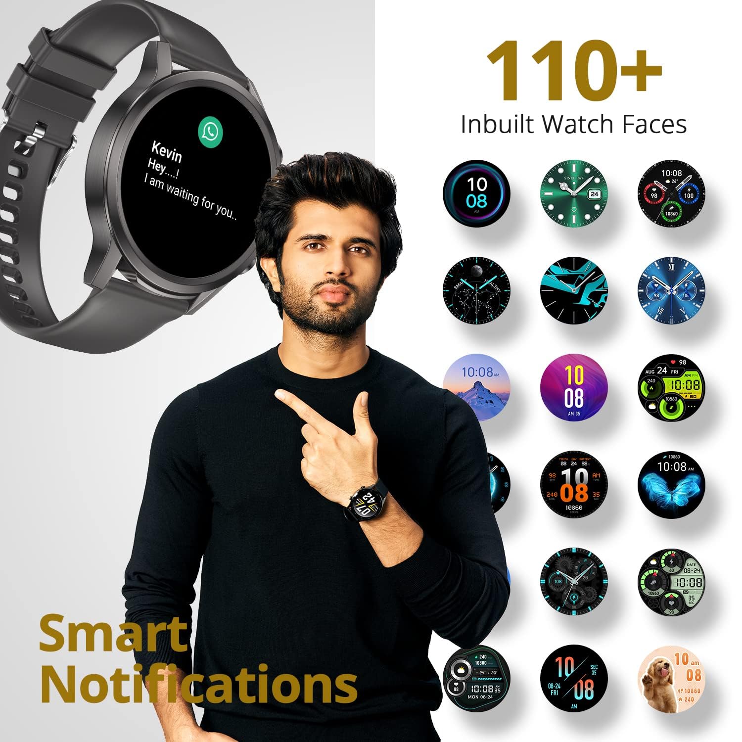 Fire-Boltt Infinity 1.6" Round Display Smart Watch, 400*400 Pixel High Resolution, Bluetooth Calling with Voice Assistance, 300 Plus Sports Modes & Internal Storage of 4GB to Store 300+ Songs, Rose Gold