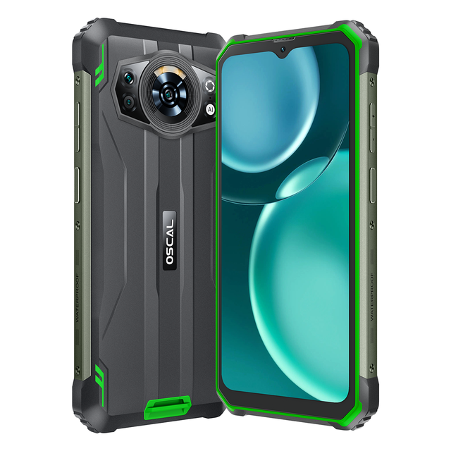 Blackview Oscal S80 Rugged Phone 13000mAh Helio G85 6GB 128GB Mobile Phone Android 12 Waterproof Cell Phone, Green