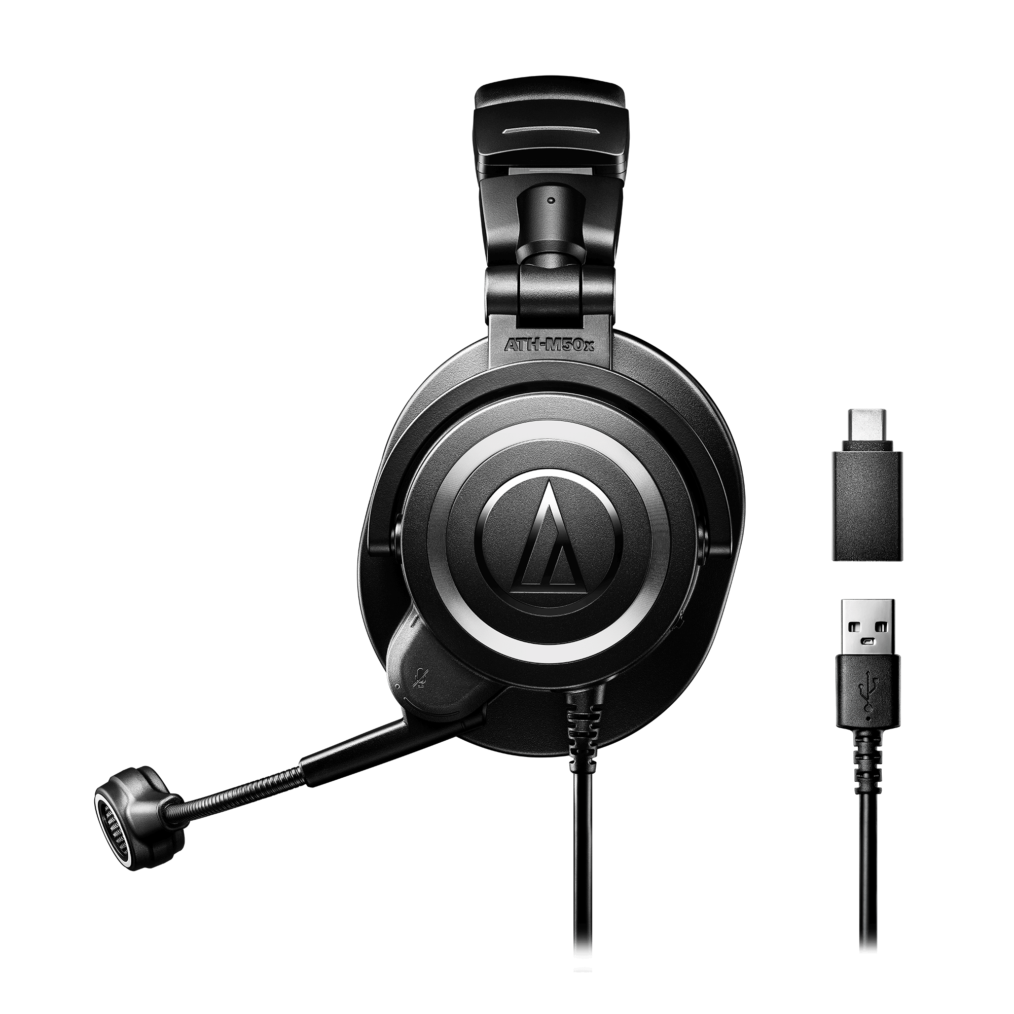 Audio-Technica ATH-M50xSTS StreamSet™ Earphones Tuned For Live Streaming, Digital USB-A (USB-C adapter)