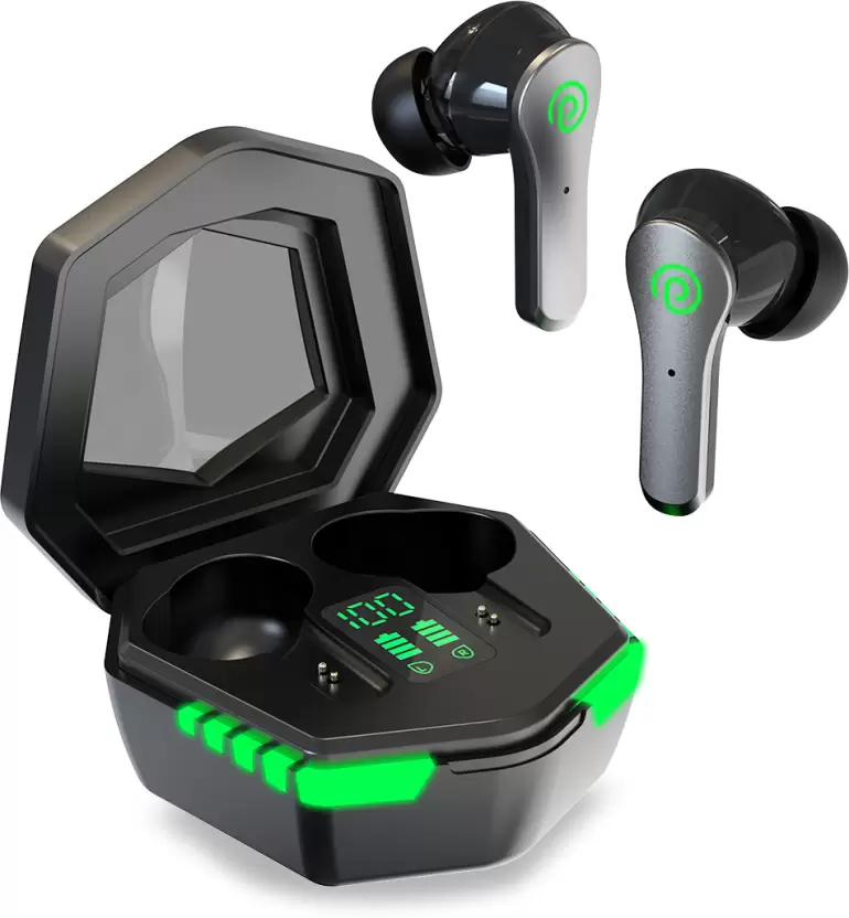PTron Bassbuds Epic, 40ms Gaming TWS Earbuds, 35hrs Playtime, ENC Calls, Touch Control Bluetooth Headset (Black, In the Ear)