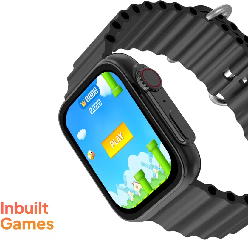 Fire-Boltt Supernova 1.78 AMOLED 368*448px High Resolution,BT Calling and 123 Sports Modes Smartwatch  (Black Strap, Free Size)
