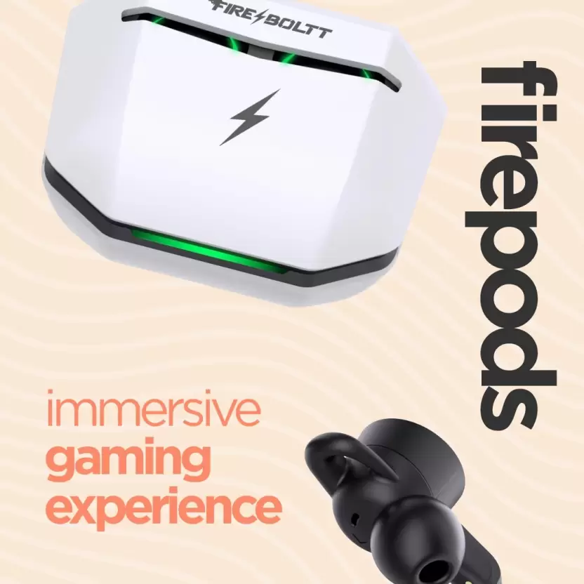 Fire-Boltt Game Pods Ninja 601 Earbuds TWS, Voice Assistant, Gaming Mode Bluetooth Headset  (White, True Wireless)