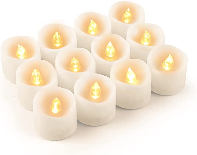 12Pcs LED Flameless Candles Light, Baytion Battery Operated Tea Lights, Warm Yellow Candles