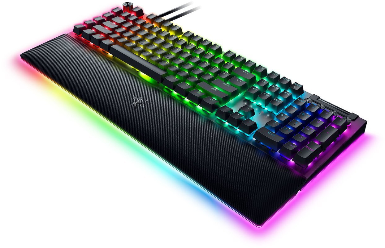 Razer - BlackWidow V4 Pro Full Size Wired Mechanical Green Switch Gaming Keyboard with Chroma RGB - Black