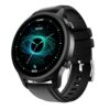 Noise Fit Halo with Leather Strap, Bluetooth Calling Round Dial Smart Watch, 1.43" AMOLED Display, Premium Metallic Build, Always on Display, Smart Touch Tech, Health Suite-Classic Black
