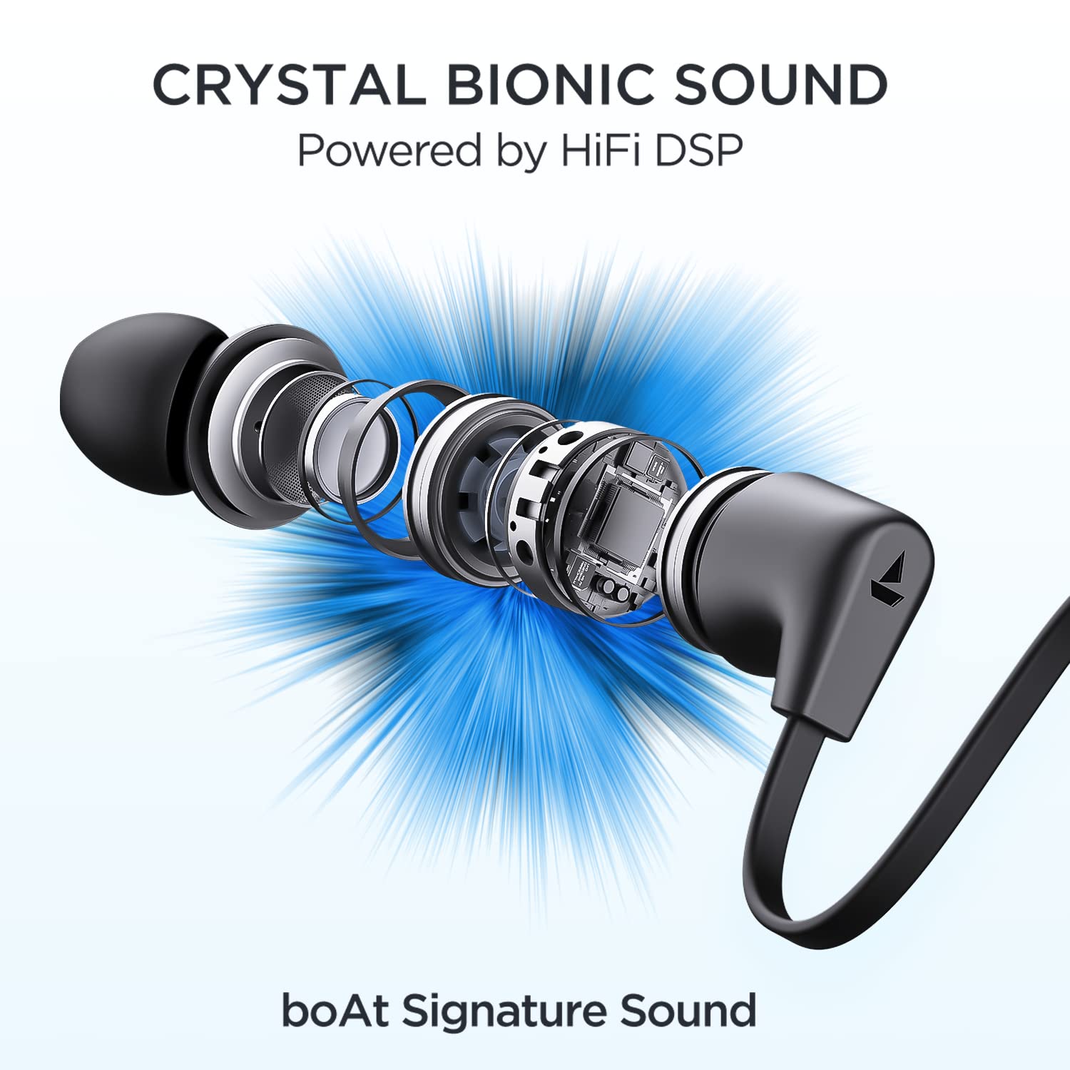boAt Newly Launched Rockerz Trinity in Ear Earphones with 150H Playtime, Crystal Bionic Sound Powered by HiFi, Signature Sound, Beast™ Mode, ENx™ Tech, ASAP™ Charge, IPX5, Dual Pairing(Kutch White)