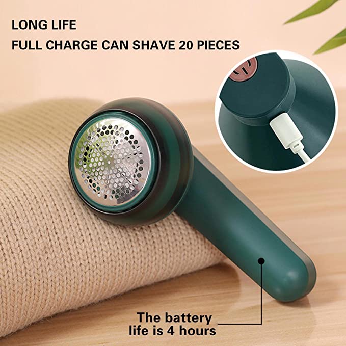 Electric Lint Remover Rechargeable, Portable Lint Remover, Pill Fuzz Remover, Fabric Shaver with Effective Lint Shaver for Clothing Furniture Carpet Lint Balls Bobbles (Green)