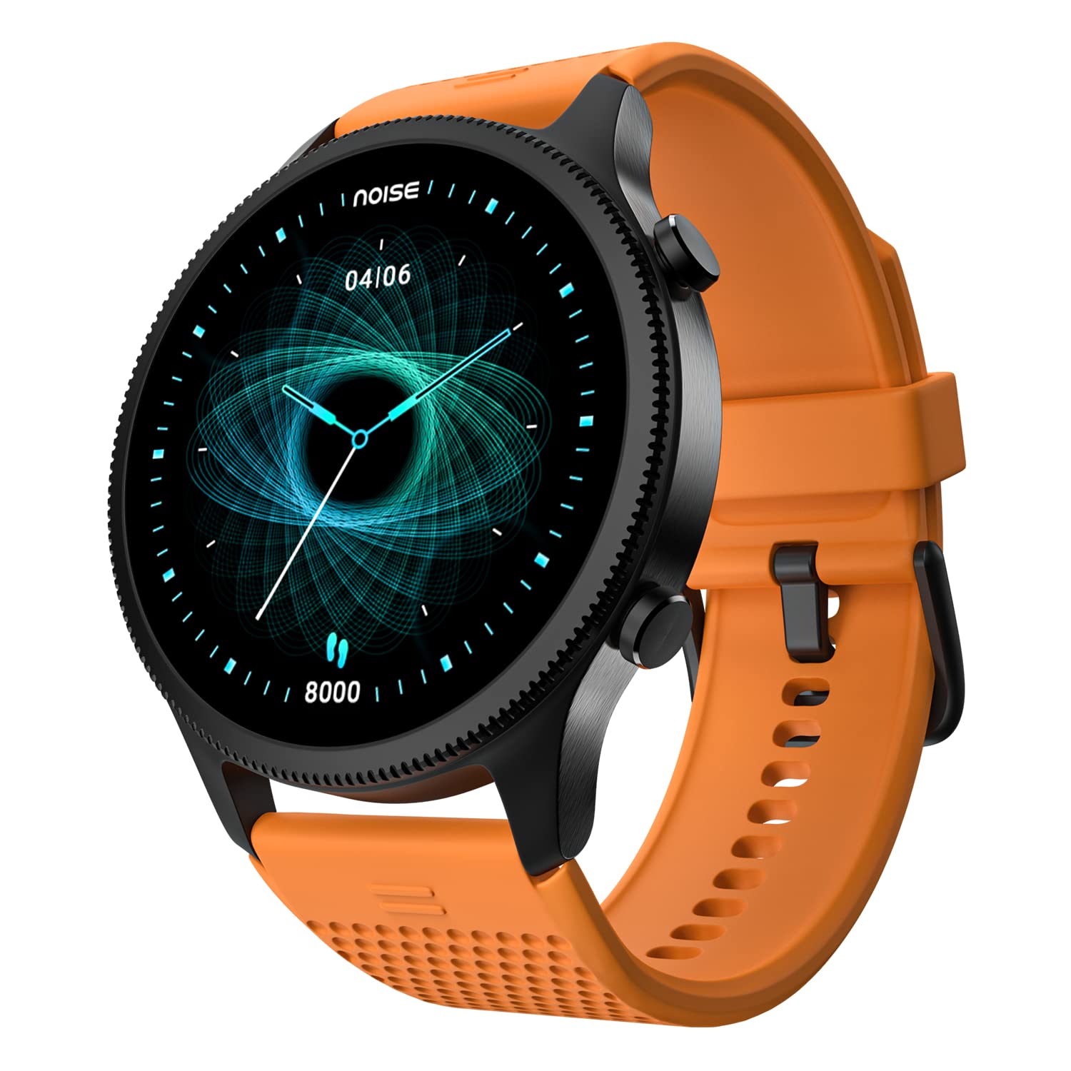 Noise NoiseFit Halo with Textured Strap, Bluetooth Calling Smart Watch, 1.43" AMOLED Display, Premium Metallic Build, Always on Display, Smart Touch Tech, Health Suite - Fiery Orange