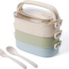 Lunch Box, 3-Layer Bento Box and Cutlery Set Lunch Boxes