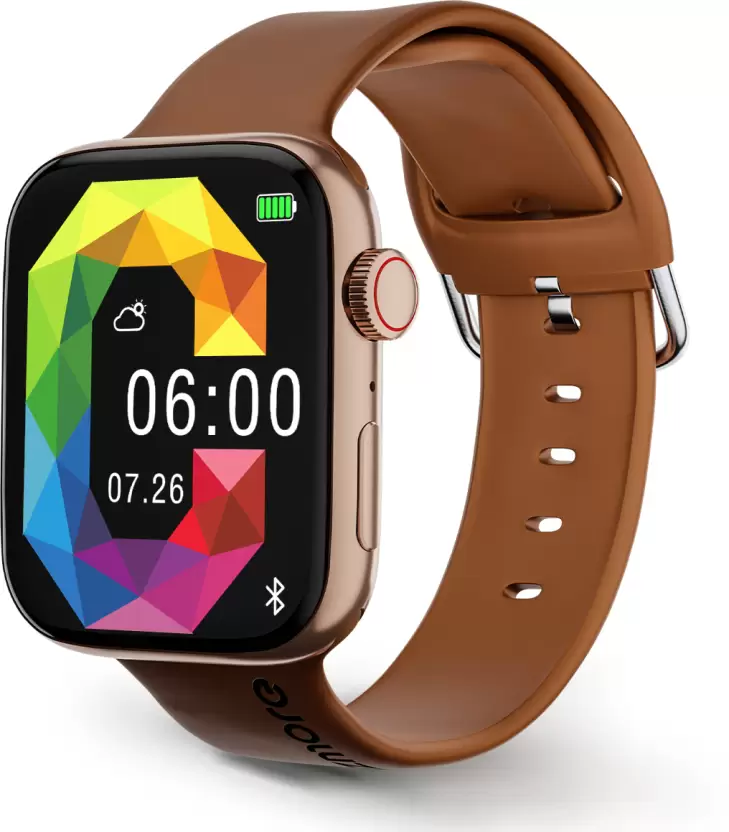 Gizmore GizFit CLOUD 1.85 IPS Large Display | AI Voice Assistant | Bluetooth Calling Smartwatch  (Brown Strap, Free Size)