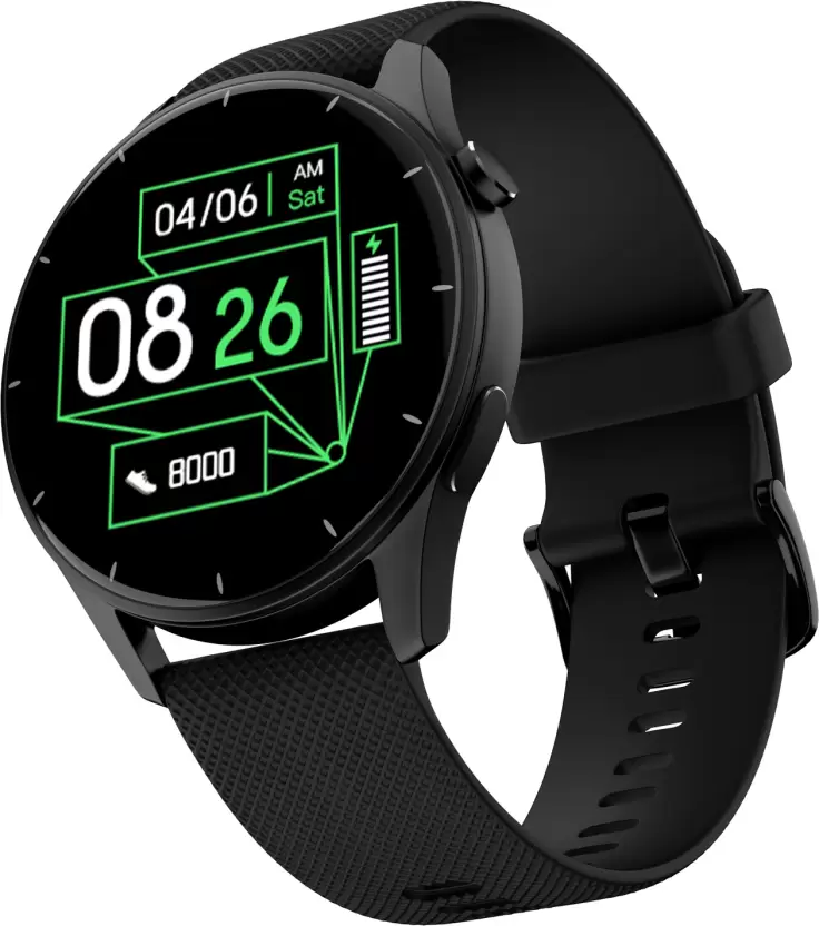 Noise Crew Bluetooth Calling Smartwatch with 1.38" Round display, Metallic finish Smartwatch  (Pink Strap, Regular)
