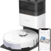 Roborock S8+ Robot Vacuum, Sonic Mop with Self-Empty Dock, Stores up to 60-Days of Dust, Auto Lifting Mop, Ultrasonic Carpet Detection, 6000Pa Suction, White