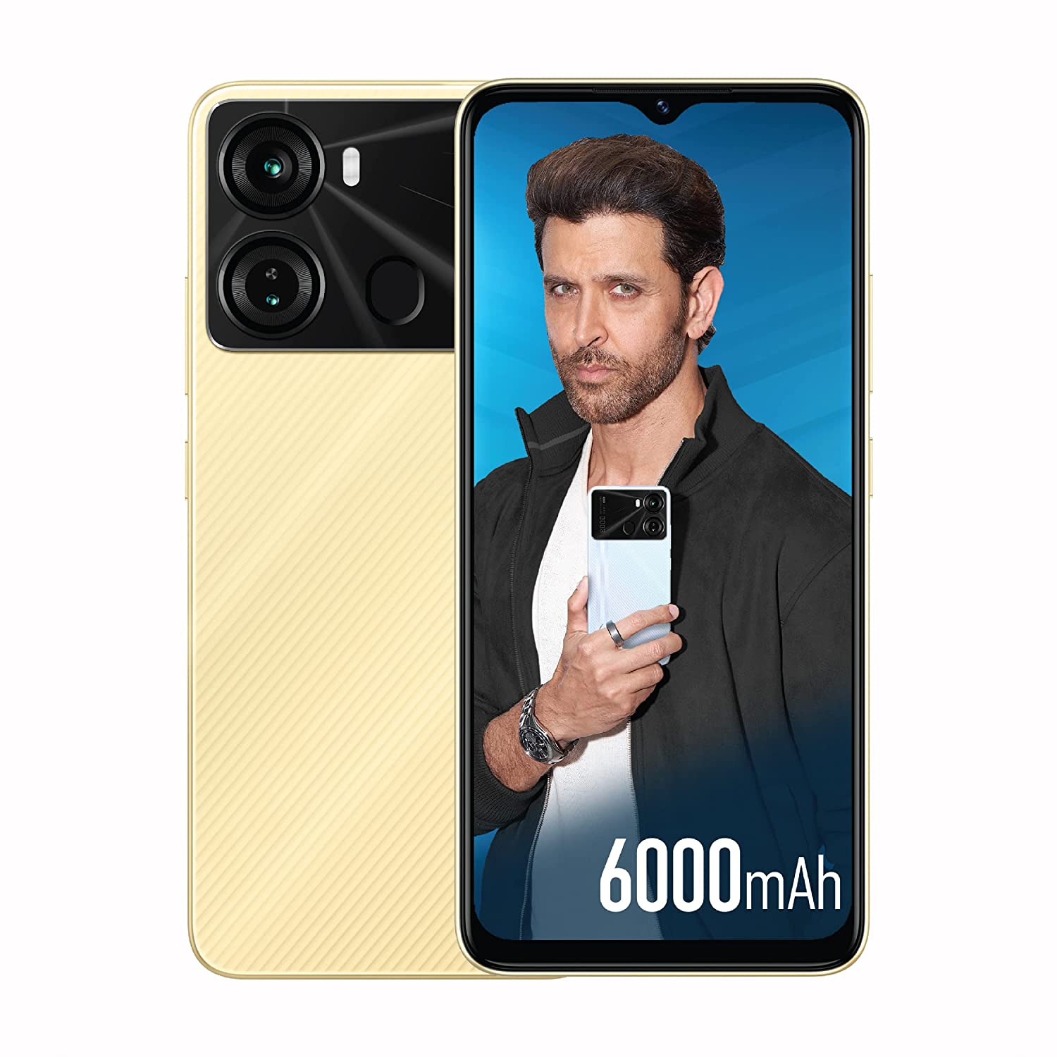 Itel P40 (6000mAh Battery with Fast Charging | 2GB RAM + 64GB ROM, Up to 4GB RAM with Memory Fusion | 13MP AI Dual Rear Camera) - Luxurious Gold