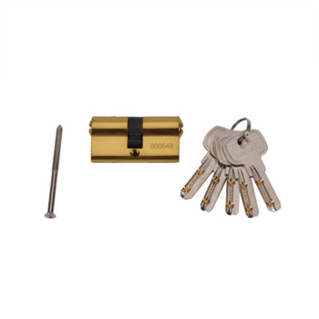 Cylinder Door Lock with 3 Key Gold