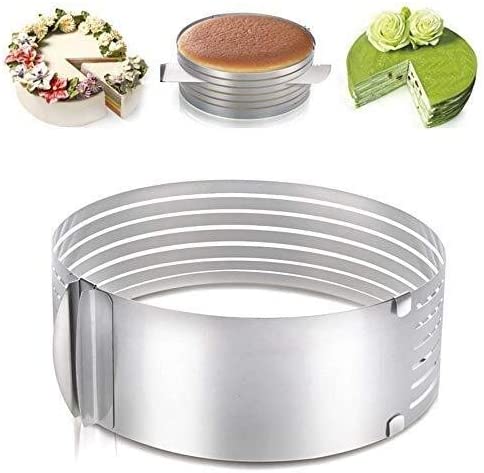 Layer Cake Slicer, Stainless Steel 6 To 8 Inch Adjustable Cake Ring Round Mousse Molds